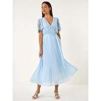 Roman Lace Detail Wrap Midi Dress 14 female