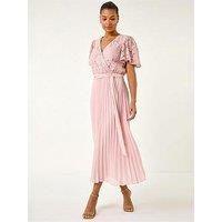 Roman Lace Detail Wrap Midi Dress 18 female