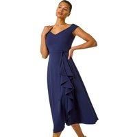 Roman Bardot Ruffle Wrap Dress 10 female