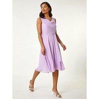 Roman Cowl Neck Tie Waist Dress 12 female