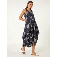 Roman Abstract Bubble Hem Midi Dress 14 female