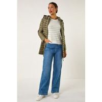 Roman Khaki Padded Hooded Coat - Size 16 16 female