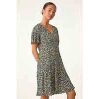 Roman Petite Floral Crinkle Dress 12 female