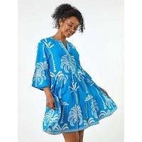 Roman Petite Tropical Tiered Dress 14 female