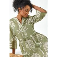 Roman Petite Tropical Tiered Dress 18 female
