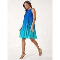 Roman A-Line Pleated Halter Dress 20 female