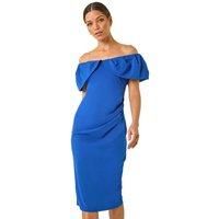 Roman Bardot Stretch Midi Dress 14 female