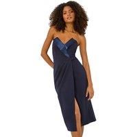 Dusk Bandeau Collar Stretch Midi Dress