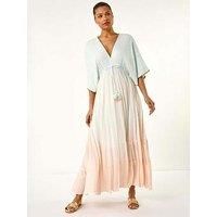 Roman Ombre V-Neck Maxi Dress 16 female