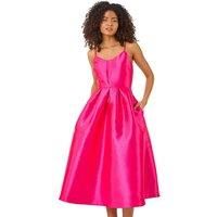 Dusk Pink Twill Cami Pleated Midi Dress - Size 10 10 female