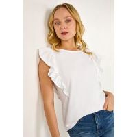Dusk Ruffle Detail Stretch T-Shirt 10 female