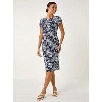 Roman Originals Floral Pleat Detail Shift Dress Women UK Ladies Spring Summer