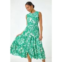 Roman Petite Abstract Button Up Dress 14 female