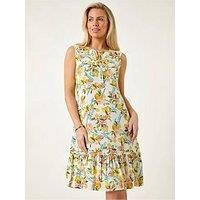 Roman Petite Lemon Frill Hem Dress 8 female