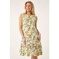 Roman Petite Lemon Frill Hem Dress 16 female