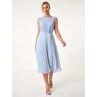 Roman Petite Lace Pleat Midi Dress 18 female