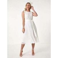 Roman Petite Lace Pleat Midi Dress 12 female