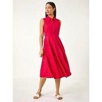 Roman Embroidered Buttoned Midi Dress 16 female