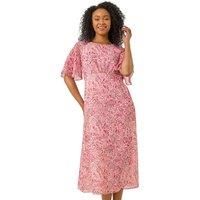 Roman Petite Paisley Tea Midi Dress 14 female