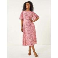 Roman Petite Paisley Tea Midi Dress 18 female
