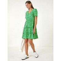 Roman Floral Short Tea Dress 16 female
