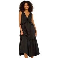 Dusk Black Bow Detail Poplin Midi Dress - Size 16 16 female