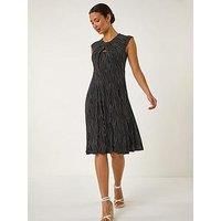 Roman Spot Print Twist Stretch Midi Dress 12 female