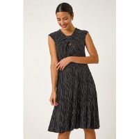 Roman Spot Print Twist Stretch Midi Dress 20 female