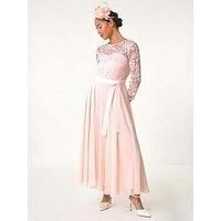 Roman Petite Lace Tie Waist Maxi Dress For Women UK - Ladies Spring Summer
