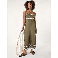 Roman Ric Rac Strappy Jumpsuit 12 female