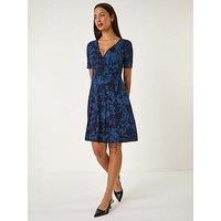 Roman Stretch Tie Dye Buckle Wrap Dress 10 female