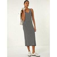 Roman Stripe Knitted Midi Dress 18 female