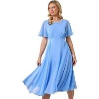 Roman Petite Trim Neck Short Sleeve Dress 12 female