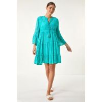 Roman Shimmer Tie Detail Smock Dress 16 female