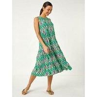 Roman Abstract Print Smock Midi Dress 18 female