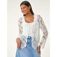 Roman Crochet Detail Knit Cardigan S female