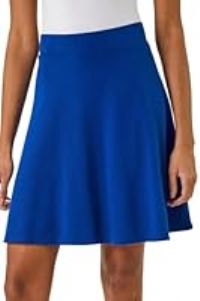 Roman Pull On Stretch Jersey Skater Skirt for Women UK Ladies Spring Pull On Elasticated Waist Summer Spring Jersey Holiday Office Work Vacation Soft Desk to Dinner Everyday - Royal Blue - Size 14