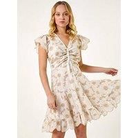 Dusk Broderie Anglaise Ruched Dress 16 female