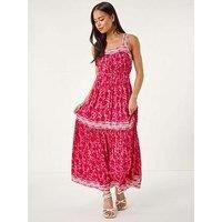 Roman Petite Floral Tiered Maxi Dress 18 female