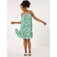 Roman Petite Frill Hem Strappy Dress 12 female