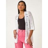 Roman Pointelle Heart Knit Cardigan M female