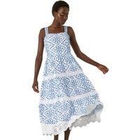 Roman Originals Broderie Strappy Midi Dress For Women UK - Ladies Spring Summer