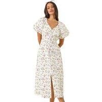 Dusk Fashion Ditsy Broderie Midi Dress For Women UK - Ladies Spring Summer