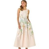 Roman Floral Print Stretch Midi Dress 18 female