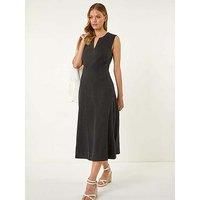 Roman Denim Panel Detail Midi Dress 16 female