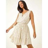 Dusk Leopard Foil Dress 8 female