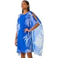 Roman Watercolour Fern Chiffon Dress 16 female