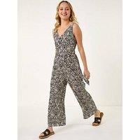 Dusk Abstract Print Jumpsuit 18 female