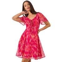Dusk Blurred Foil Print Dress 16 female