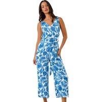 Dusk Shell Print Button Jumpsuit 14 female